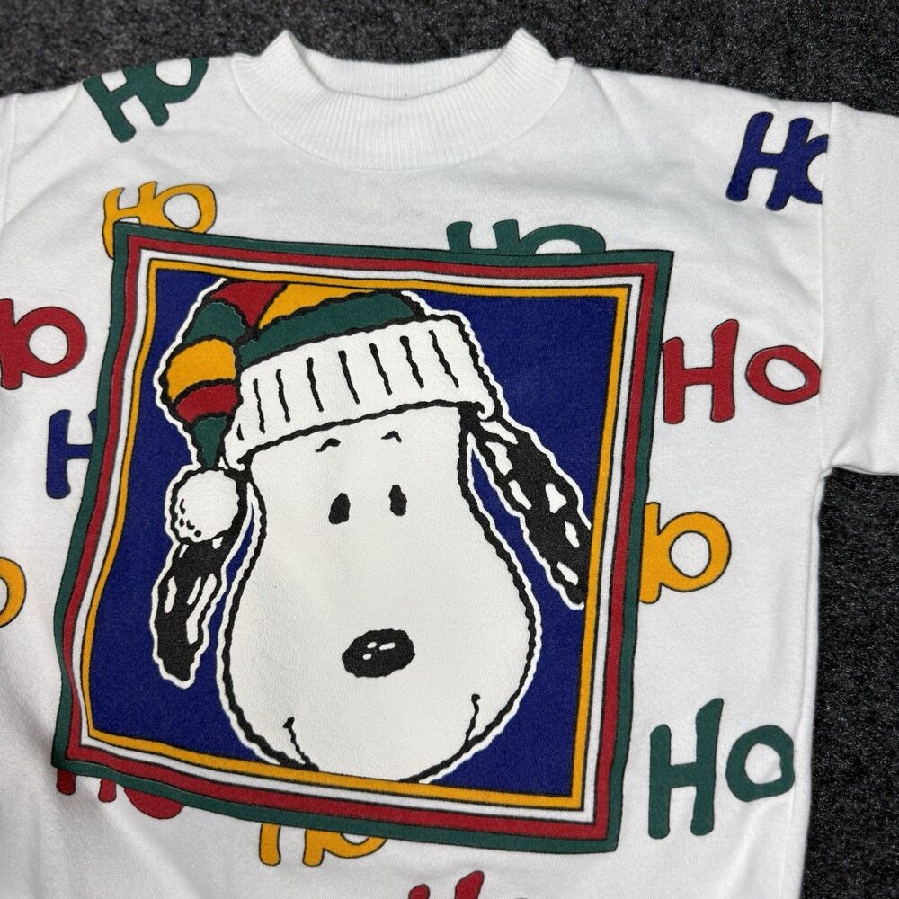 Vintage Snoopy Christmas White Graphic Sweatshirt 3T - 5T Peanuts Charlie Brown